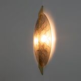 Pair of Modern Italian Murano Glass and Brass Sconces