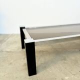 Black & Chrome Design Coffee Table – Smoked Glass