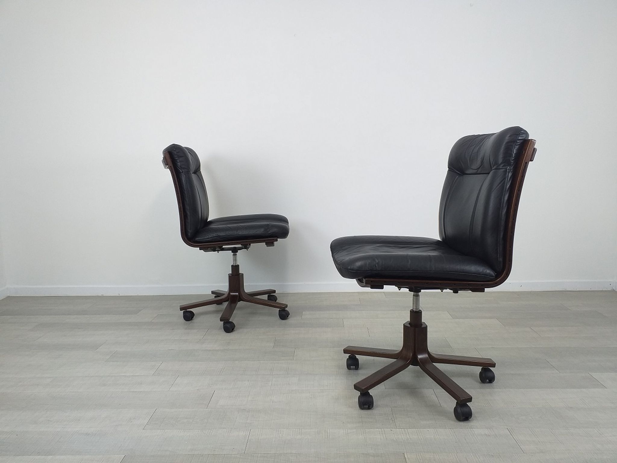 Vintage 1970s leather office armchair Scandinavian design