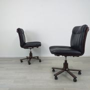 Vintage 1970s leather office armchair Scandinavian design