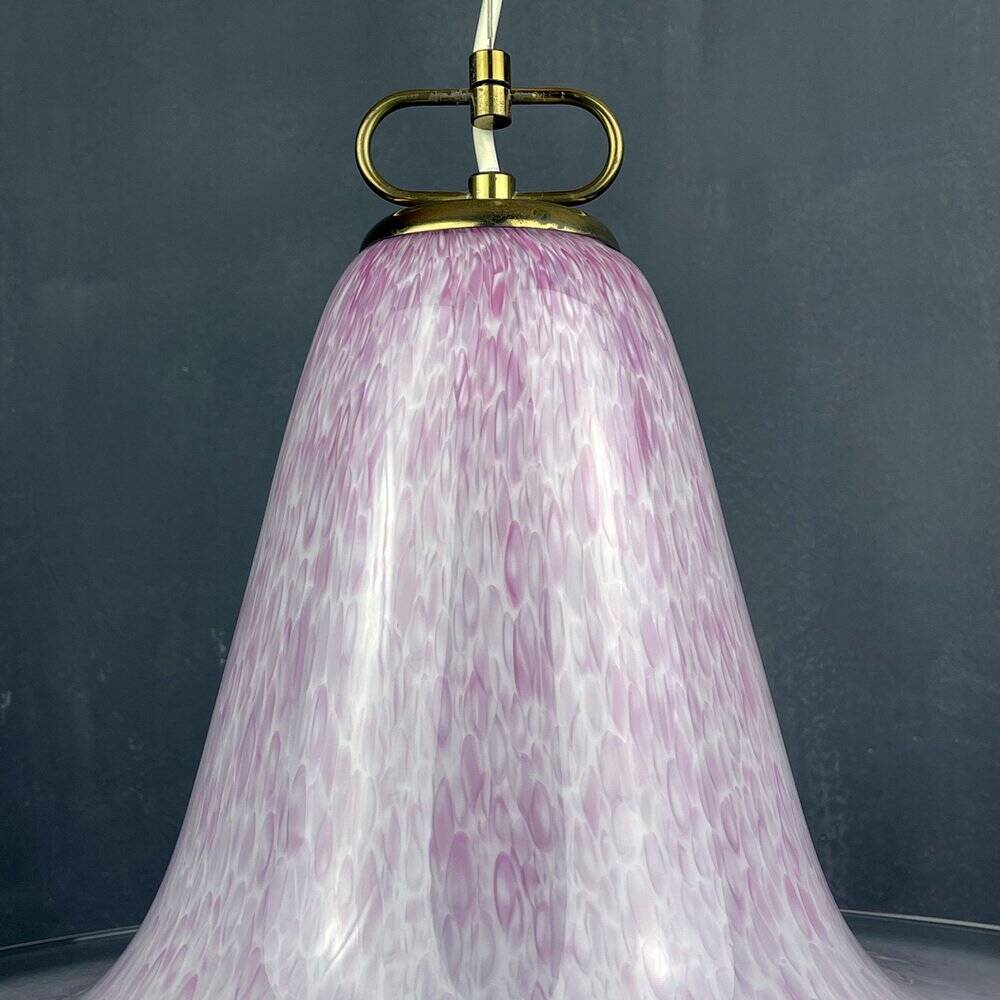 Mid-century pink Murano glass pendant by Veluce, Italy, 1970s