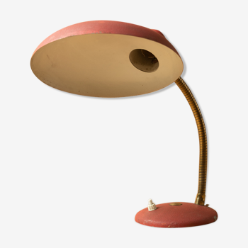 Lampe à poser bureau design industriel vintage 1950 1960 rouge flexible
