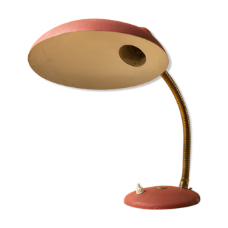 Desk lamp industrial design vintage 1950 1960 flexible red