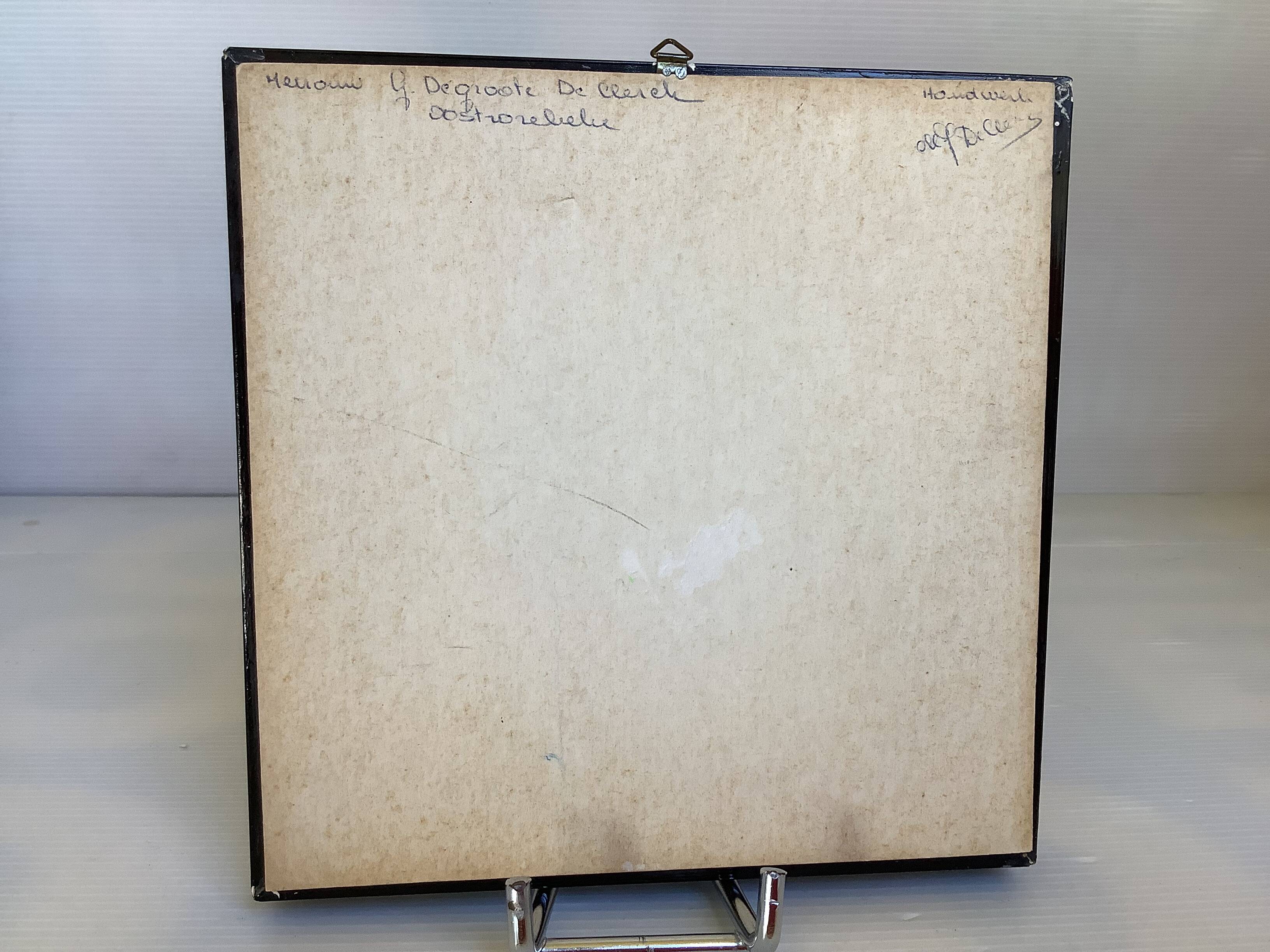 Small painting of a bouquet of flowers signed