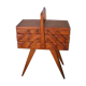 Worker sewing box feet compass