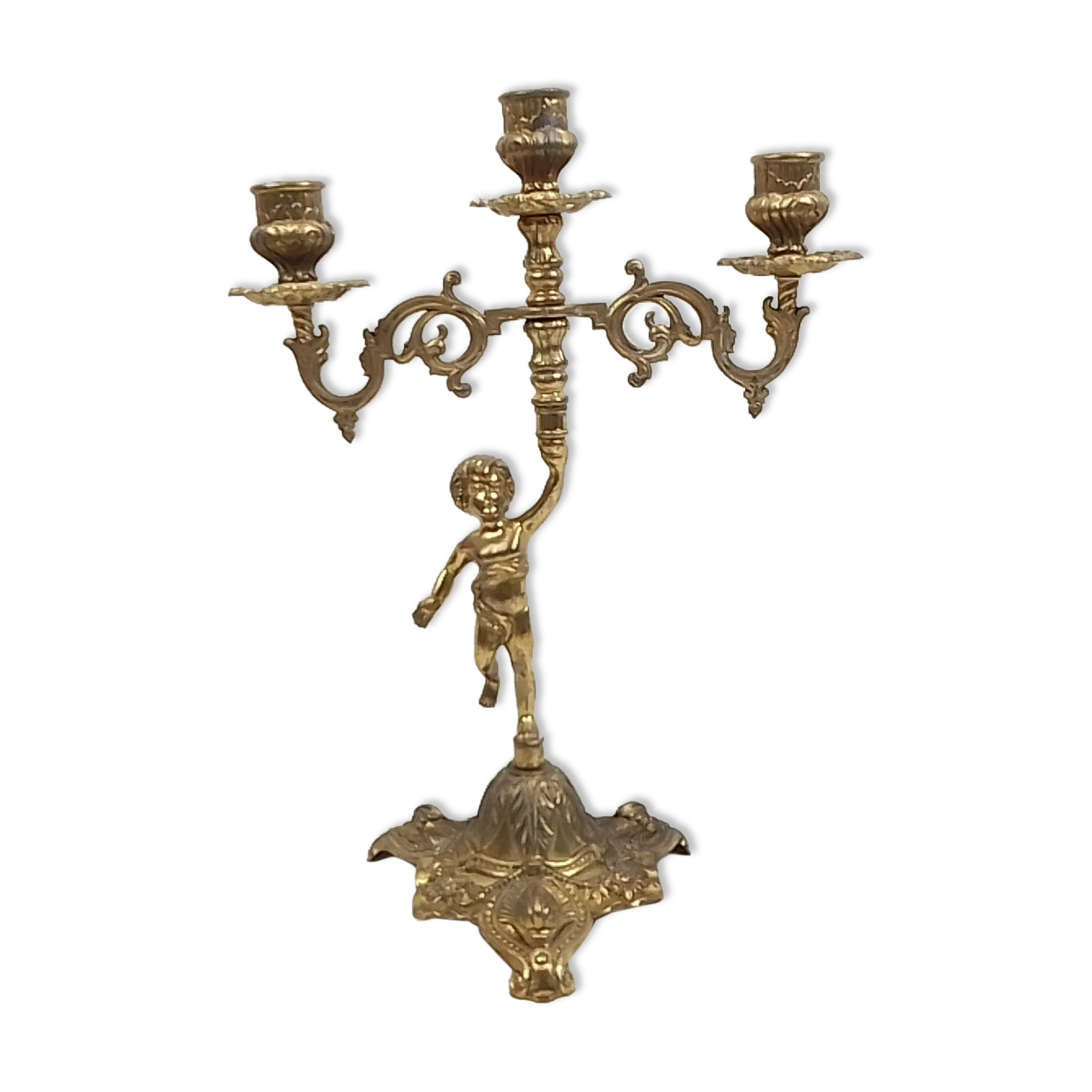 Chandelier 3 branches deco child brass