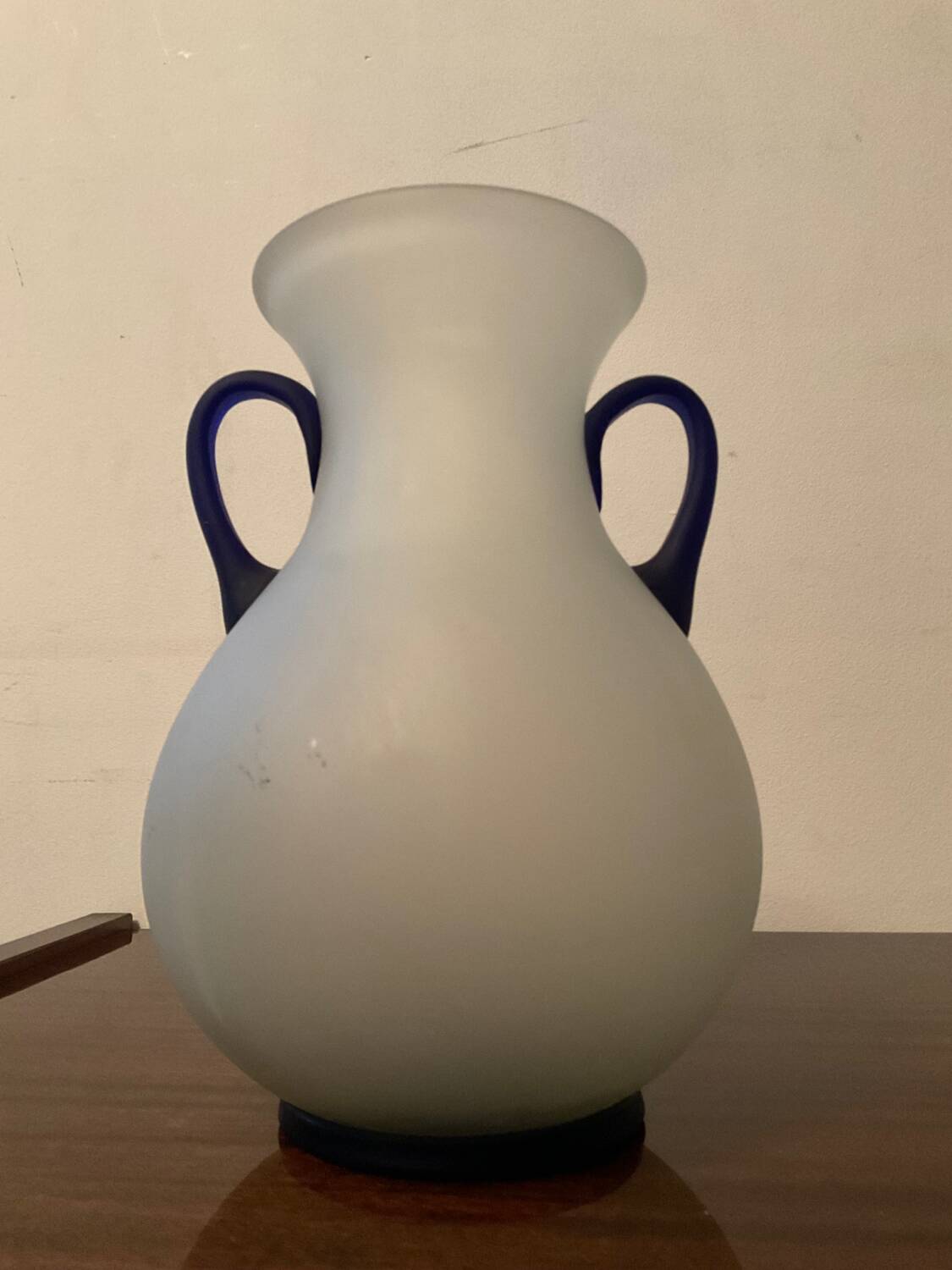 Trio of vintage glass paste vases from the 70s