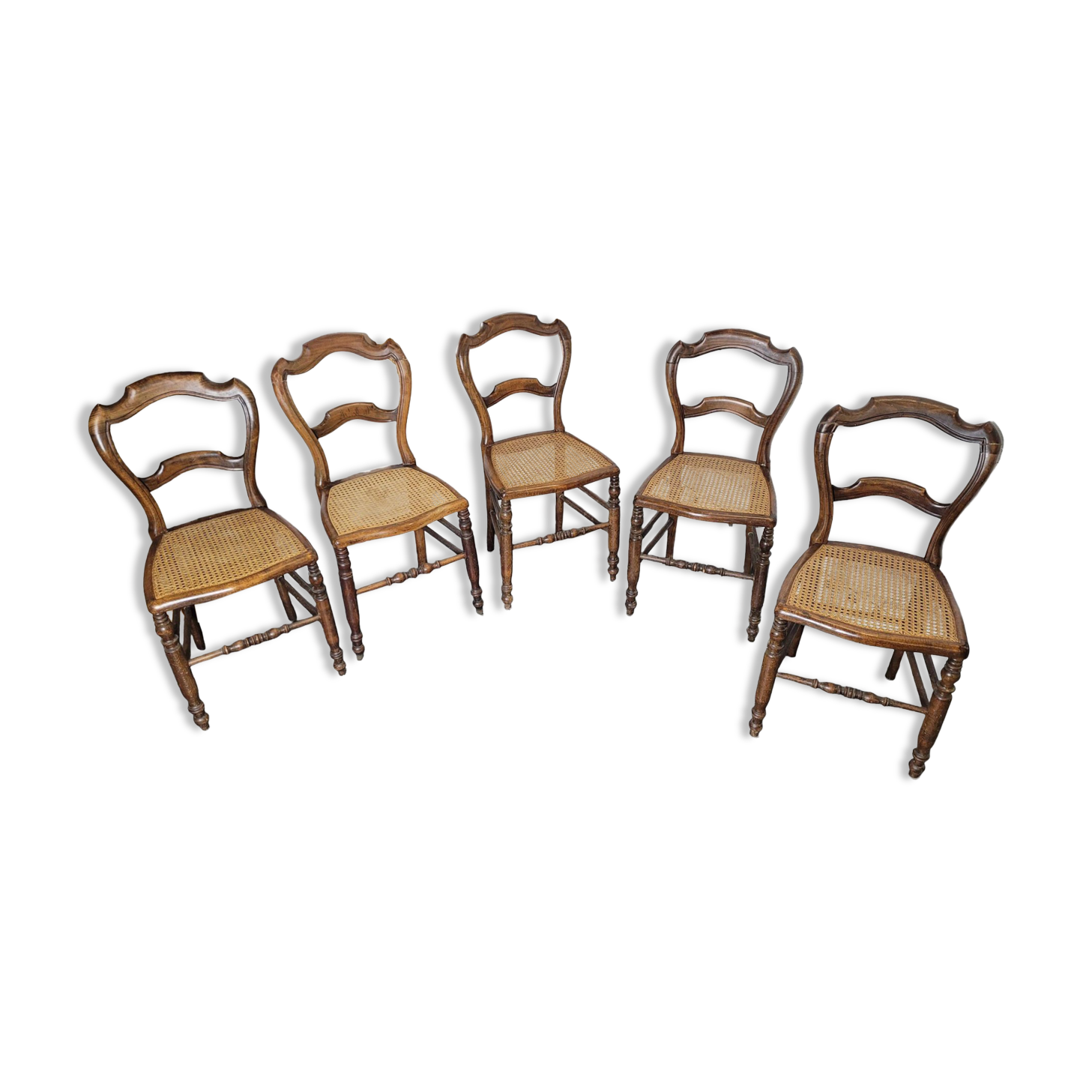 Chaise Style Louis Philippe En Tissu Rose Sombre - Assise Confortable à Clous - Occasion