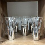 5 verres à liqueur métal argenté
