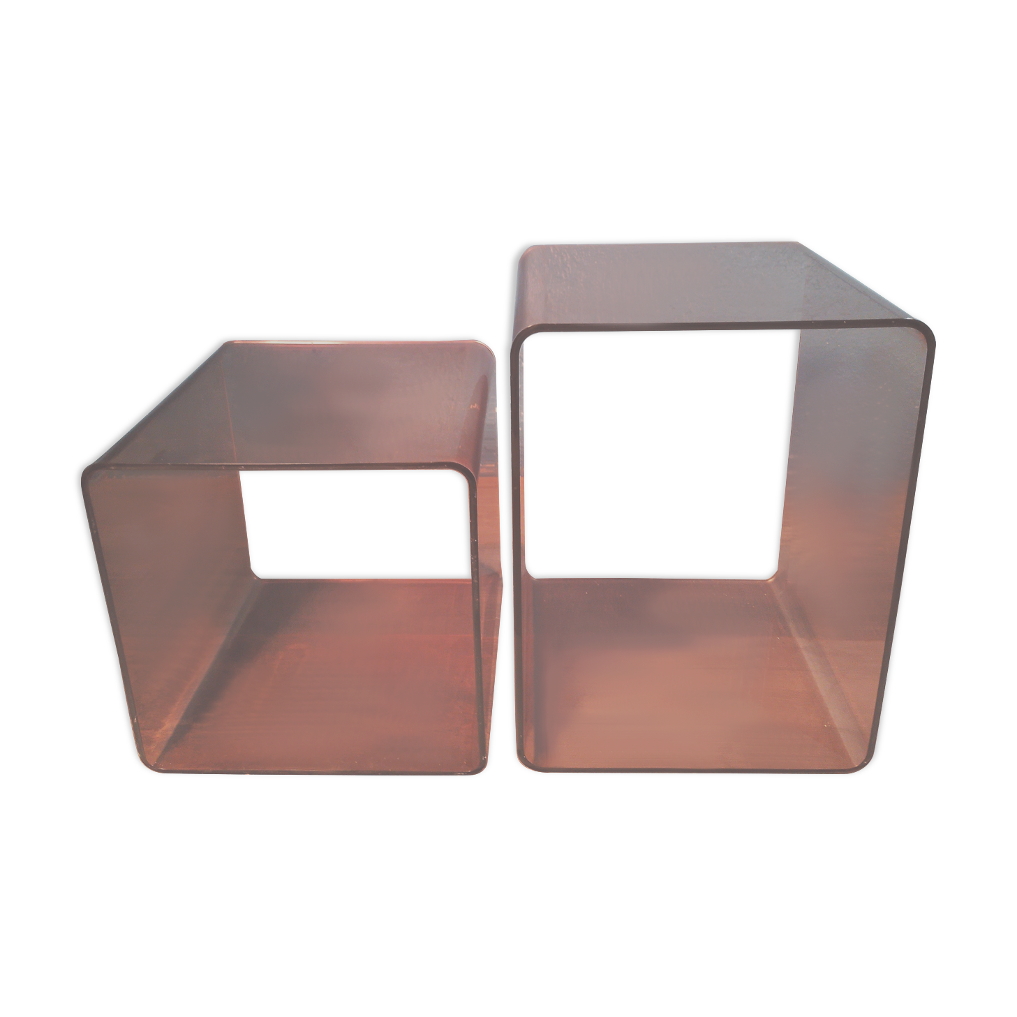 Bouts de canapé plexiglass de Michel Dumas 1970