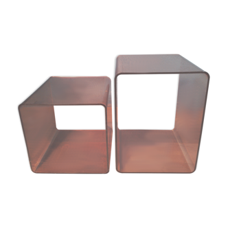 Bouts de canapé plexiglass de Michel Dumas 1970