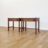 Pair of Scandinavian wooden bedside tables, 1960s