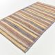 Yellow & Brown Striped Kilim Rug, Turkis Kilim Rug, 152x271Cm