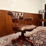 Brown Chesterfield Captain Desk Chair Office chair