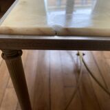 Marble and brass coffee table