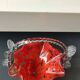 Vide poche/Panier, Corbeille à bonbons. En verre d Art soufflé. Moucheté orange. Style Murano