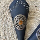 Moroccan sconces in patinated metal