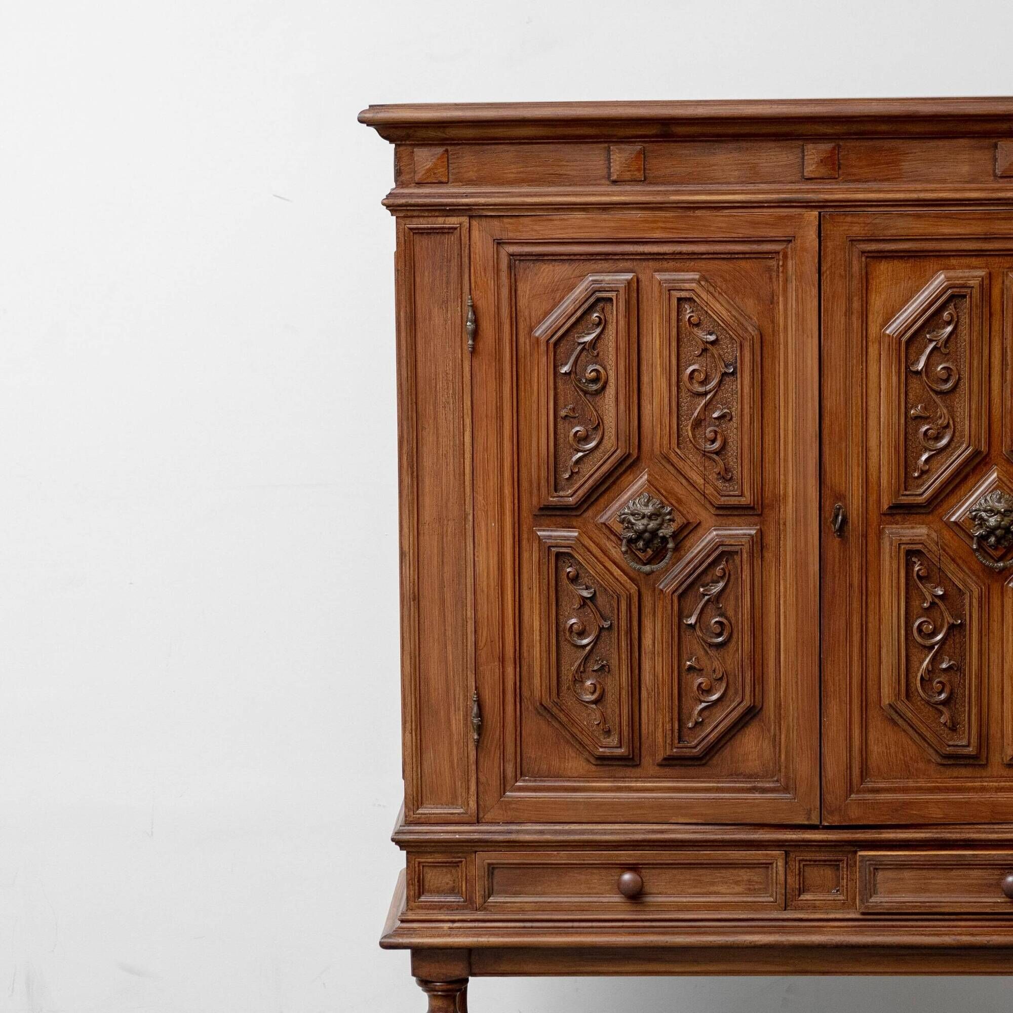 Vintage carved wood sideboard – original period piece