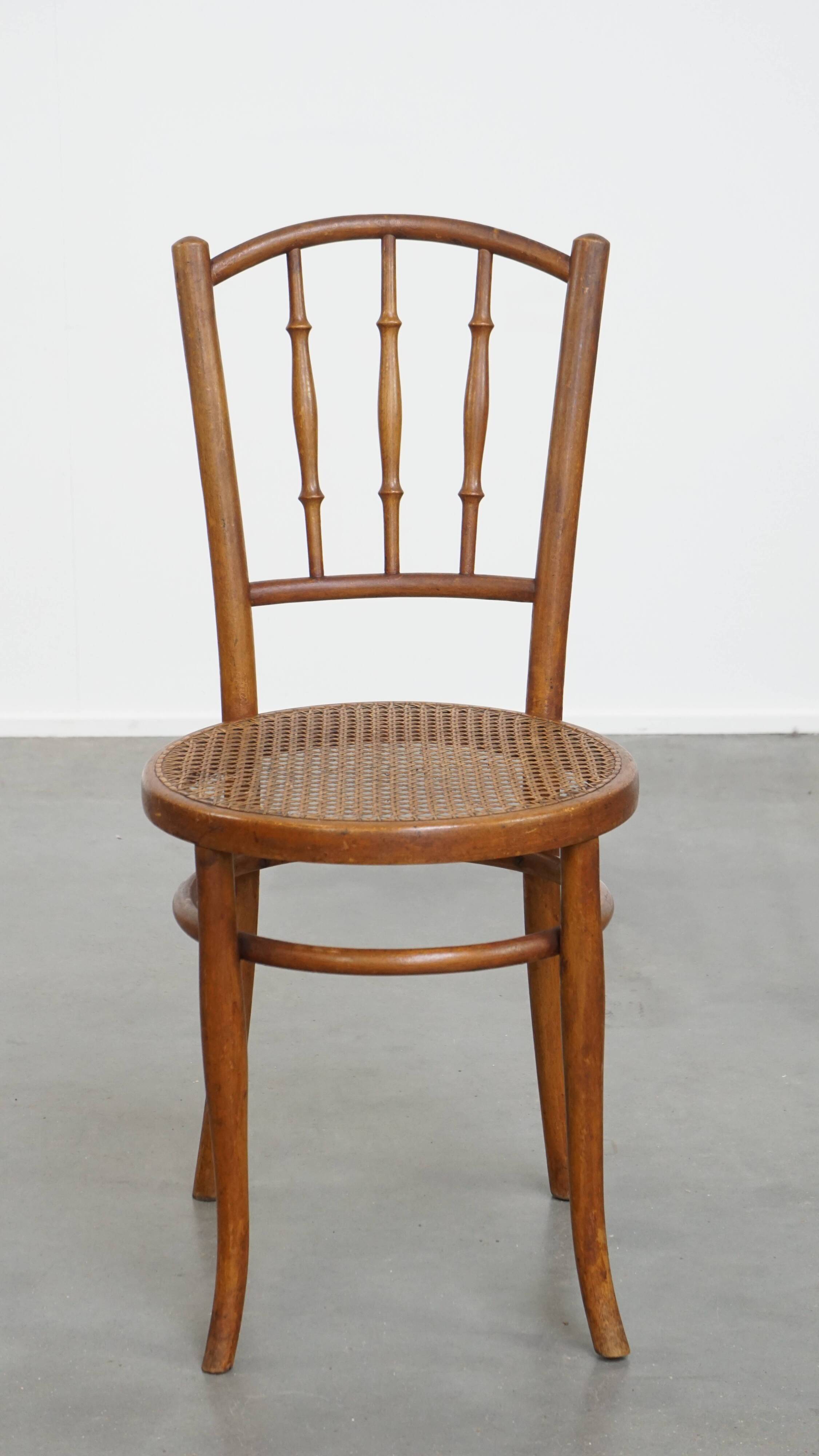 Vintage Bistro Chair with Woven Seat