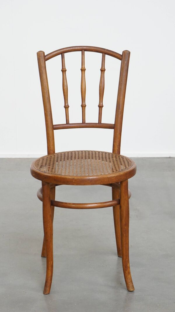 Chaise de bistrot vintage avec assise tissée