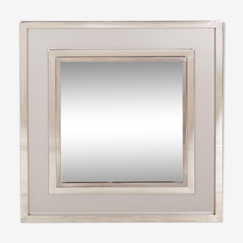 Miroir chromé 1980s 110x110cm