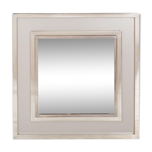 Miroir chromé 1980s 110x110cm