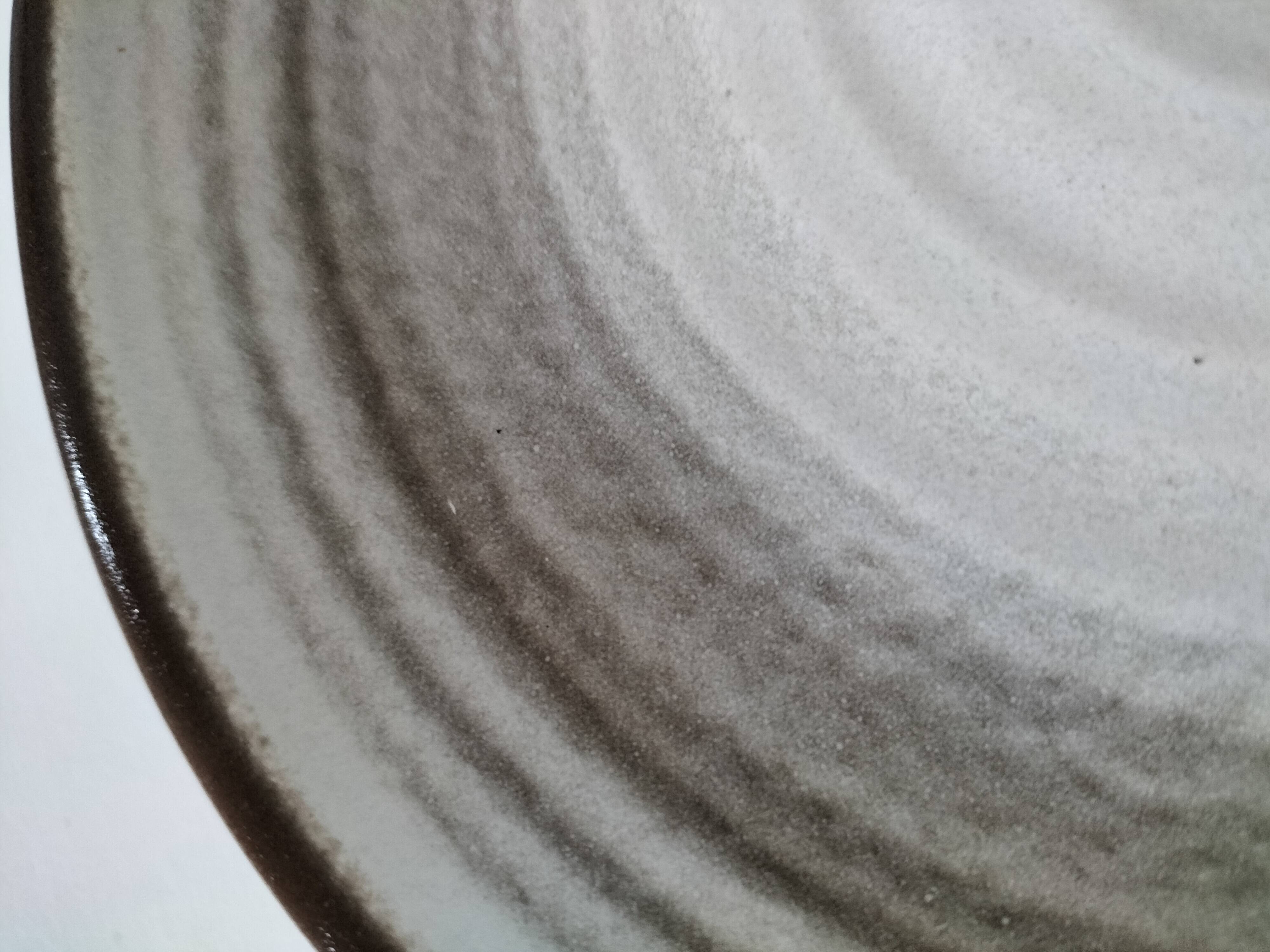 Set of 10 Salins plates with grey and brown mineral spiral decoration