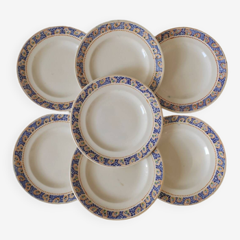 7 Old Longwy plates