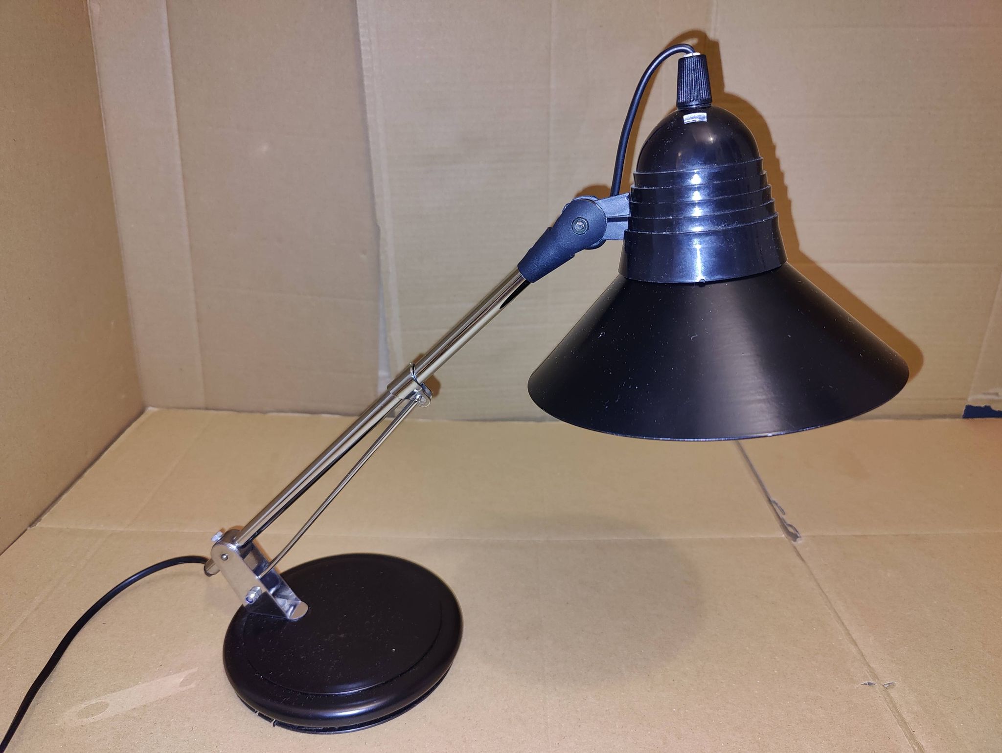 Lampe de bureau noir Aluminor années 80