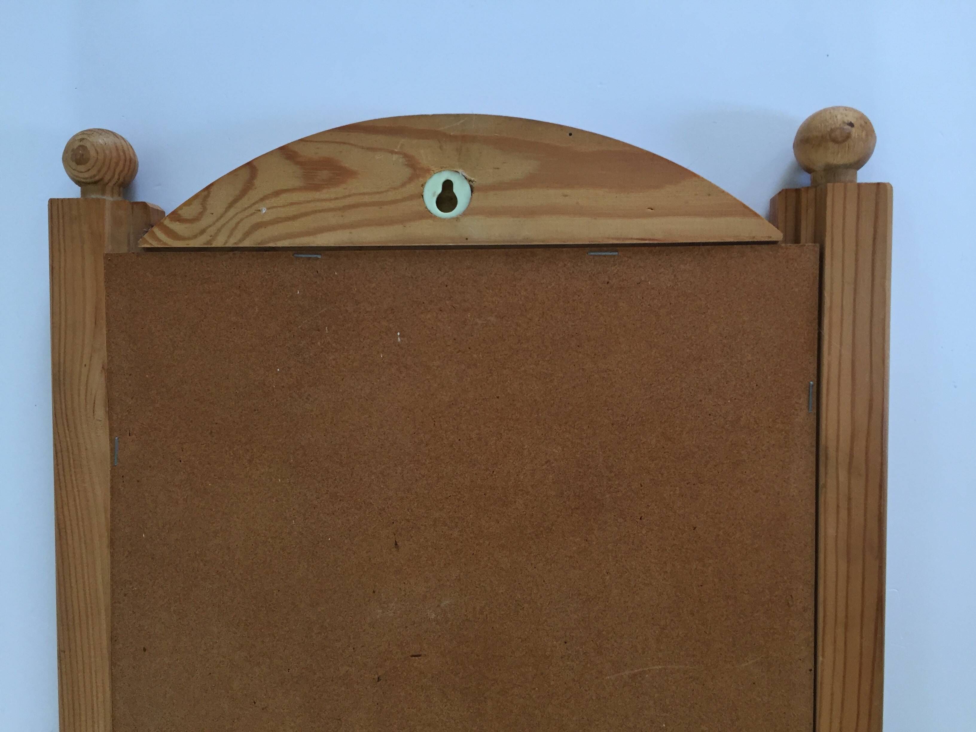 Miroir mural pin massif vintage