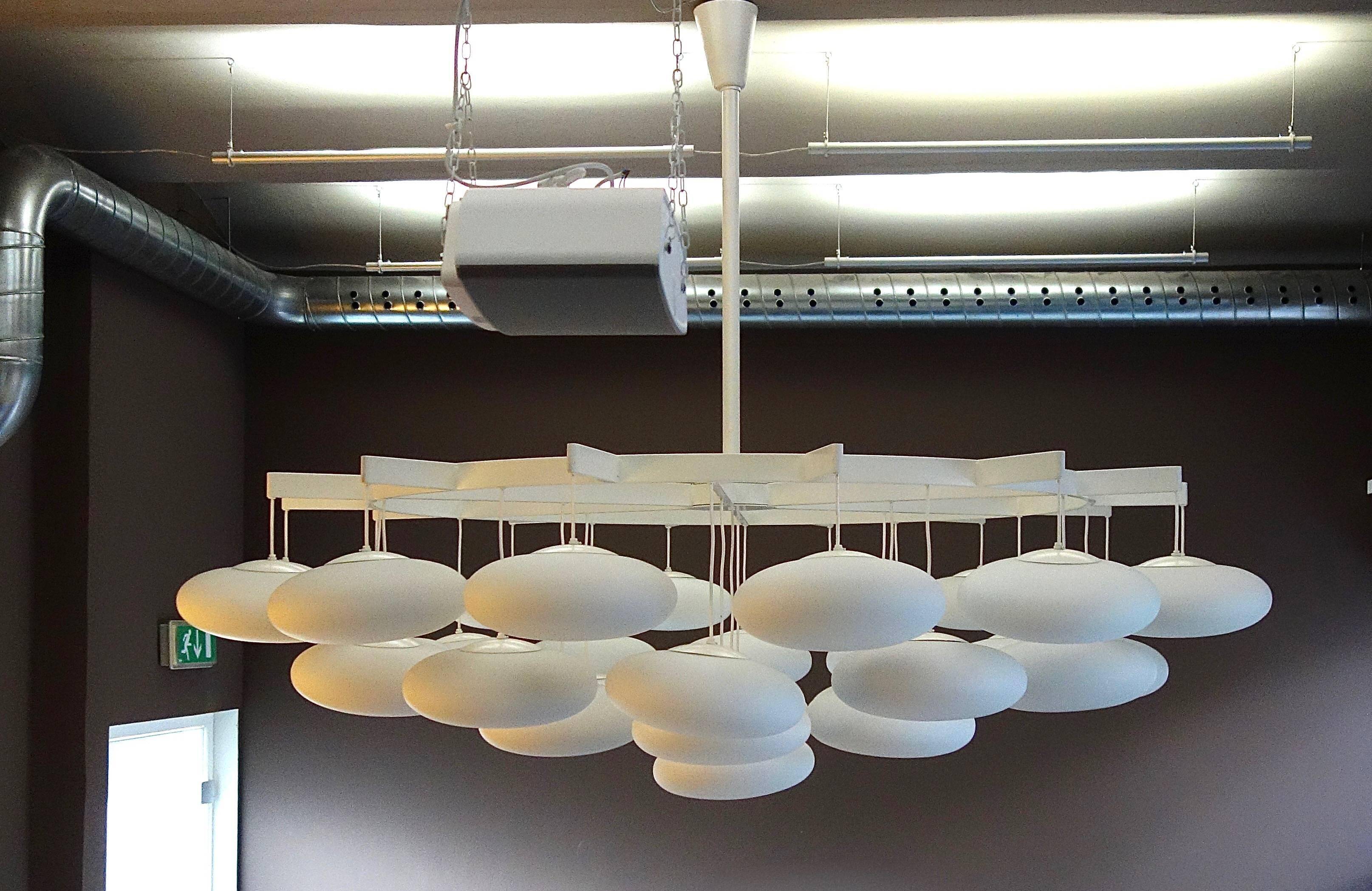 Impressive large modern cloud chandelier from the mid-century Milchhalle Vienna.