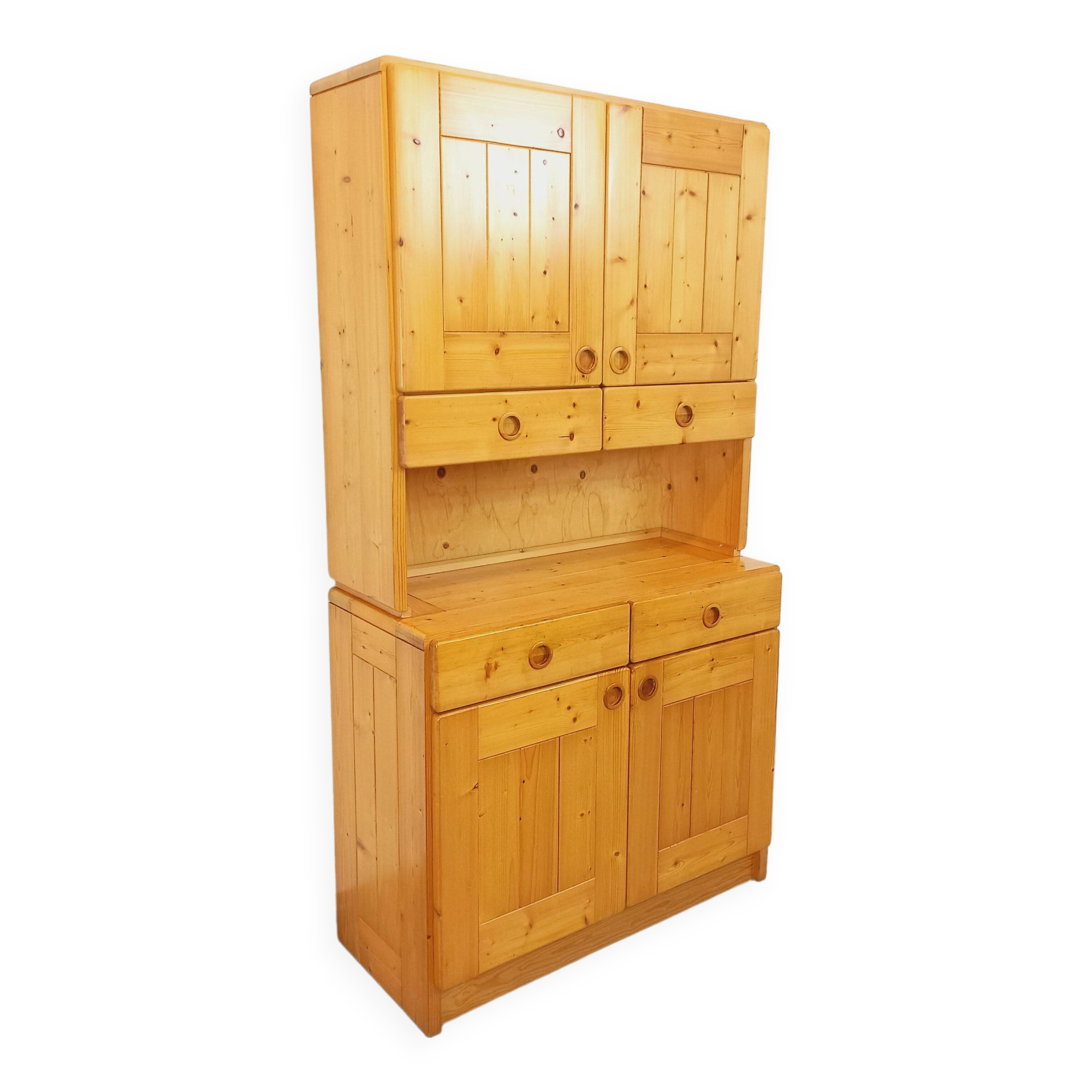Charlotte Perriand Les Arcs vintage pine storage unit from the 60s 70s