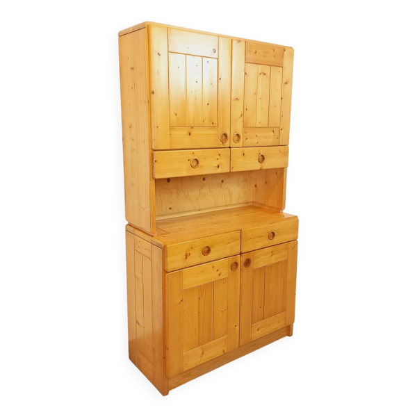 Meuble de rangement sélection Charlotte Perriand Les Arcs vintage en pin des années 60 70 - Bon état sur Selency