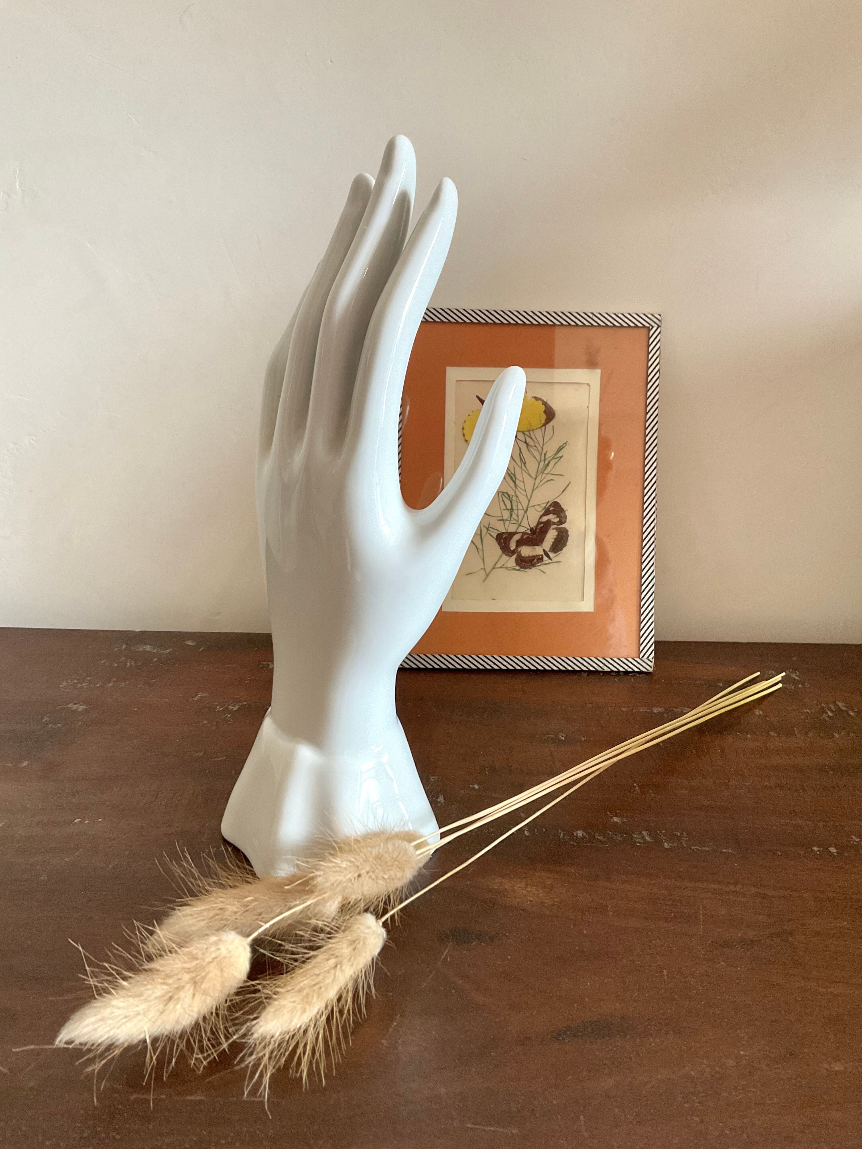 Hand vintage porcelain ring
