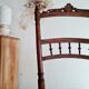 Antique chair turned wood sitting velvet flowers