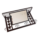 Wall-mounted coat rack mirror in wrought iron – Rustic / country style