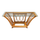 Art Deco Cherrywood Console Table with a Rectangular Glass Top, Italy