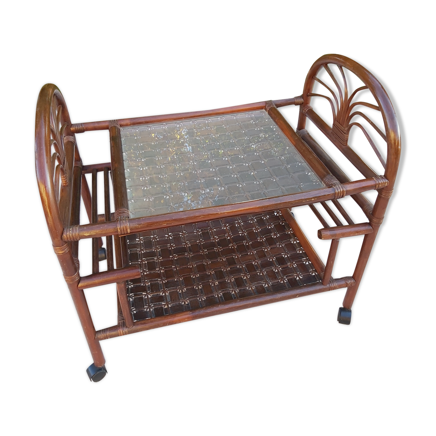 Rolling service in rattan and bamboo