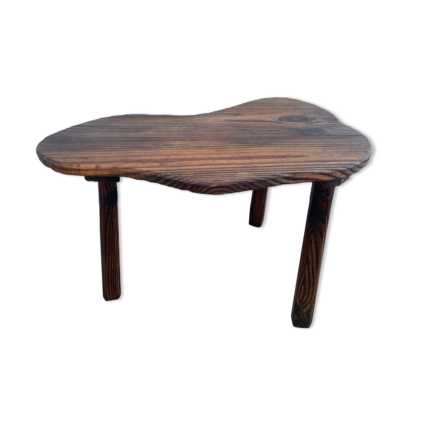 Antique farmhouse coffee table, wooden tripod