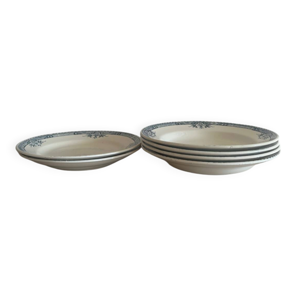Lot de 4 assiettes creuses et 2 assiettes plates Lily Longchamp