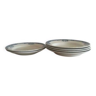 Set of 4 deep plates and 2 flat plates Lily Longchamp