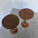Pair of art deco oak side tables