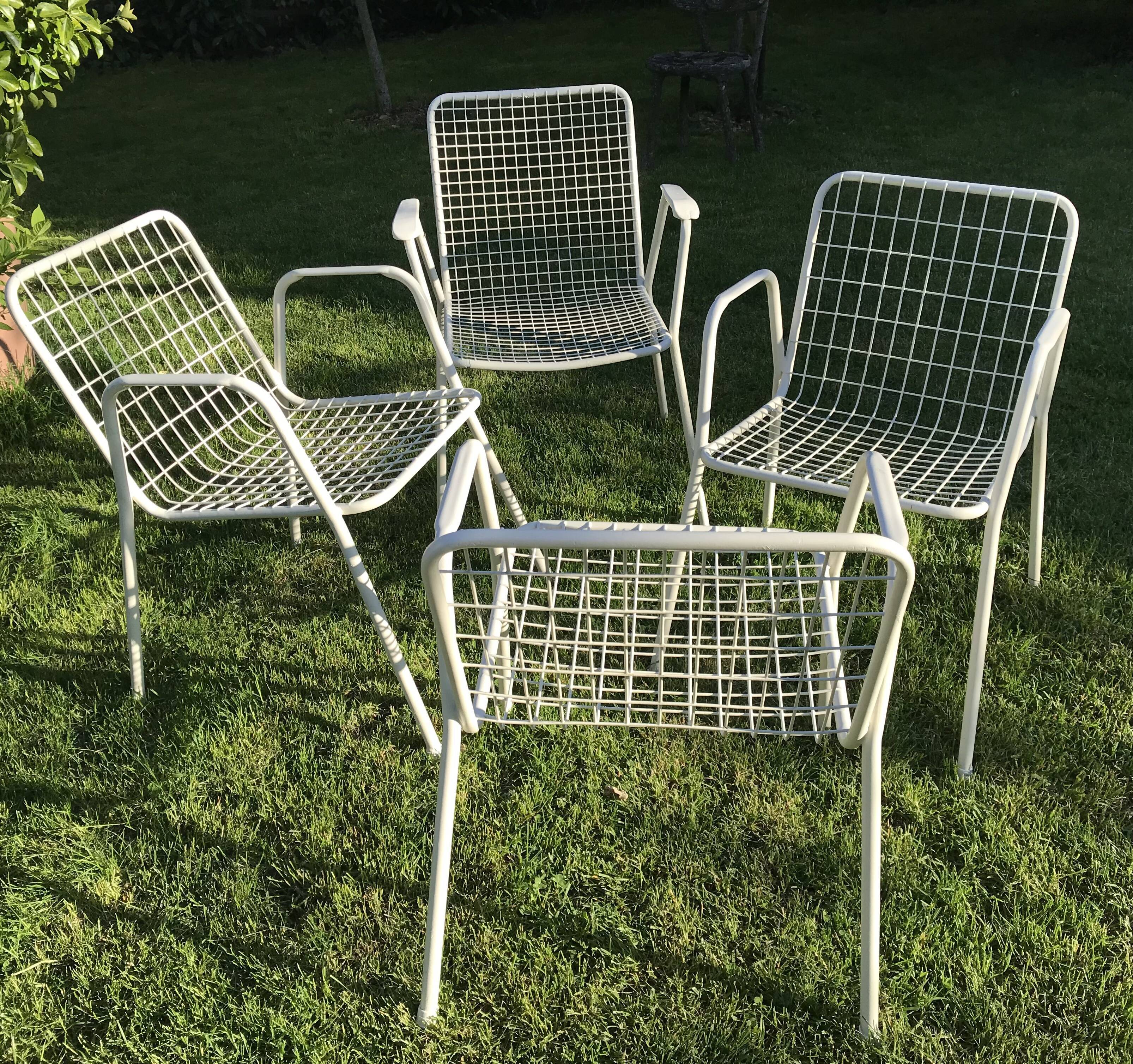 Lot of 4 chairs Emu vintage garden 1960-80's