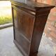 Large secretary with a drop-down front, Restoration style in flamed mahogany and marble.