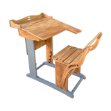 School desk with height-adjustable seat