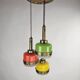 Rare pendant lamp from Italy in 3 colours of glass attributed to Stilnovo