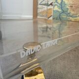 David Lange Plexiglas table on wheels