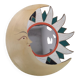 Vintage 90s wooden moon mirror