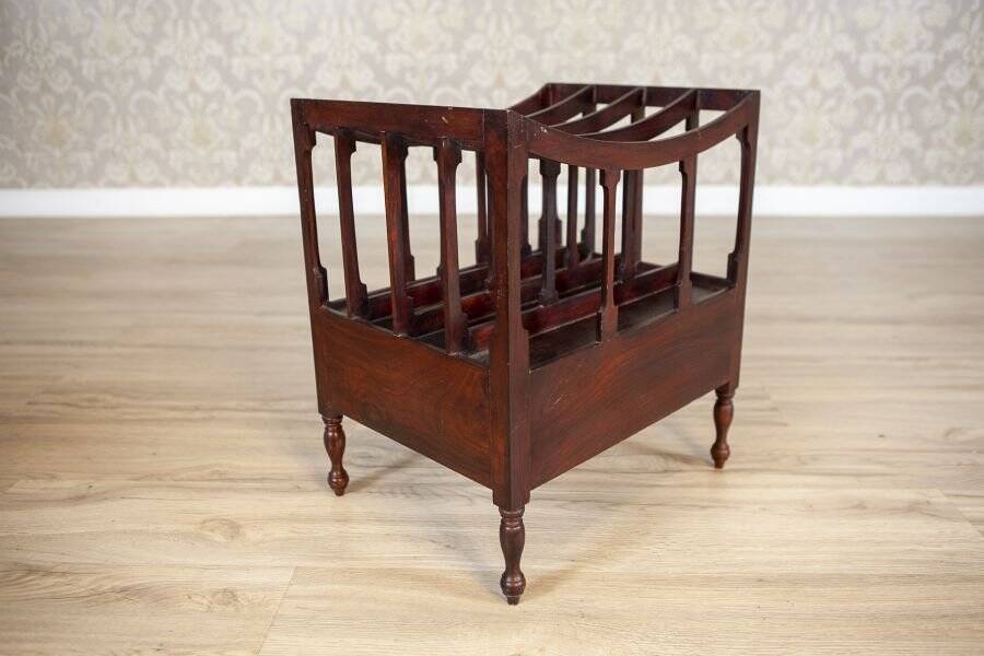 Mid 20th Century Walnut Magazine Rack, 1950s