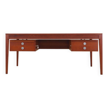 Bureau en teck, design danois, années 1970, designer : Finn Juhl, fabricant : France